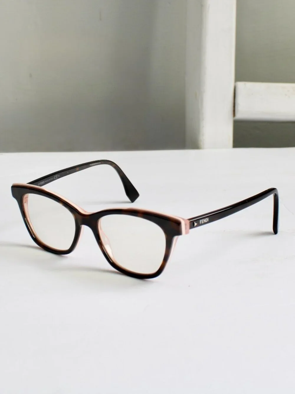 FENDI FF 0256 086 Dark Havana Acetate Eyeglasses 50mm Prescription Brown Pink